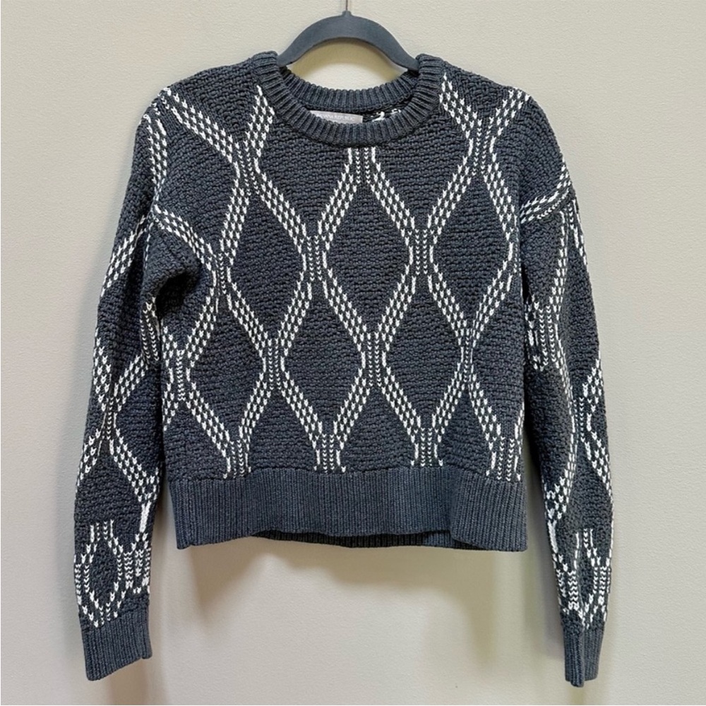 Banana republic Grey print cropped sweater size small